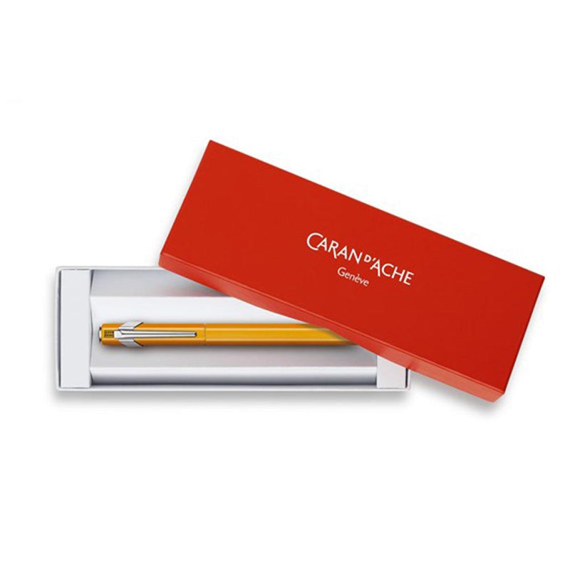 Caran d'Ache 849 Fountain Pen, Orange Fluorescent Aluminum Body, Nib Broad Caran d'Ache