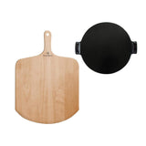 Emile Henry, Charcoal Wood Peel and 14.5 inch Round Pizza Stone Set Emile Henry