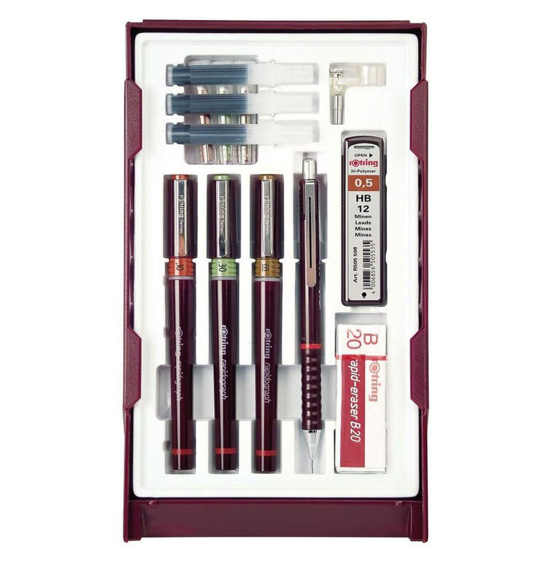 Rotring Rapidograph College Set - 0.10mm/0.30mm/0.50mm, S0699500