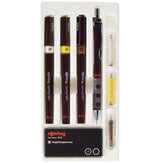 Rotring Rapidograph Technical Drawing Pen Junior Set, 3 Pens with Line Widths of 0.25mm to 0.5mm, Brown (S0699480) Rotring