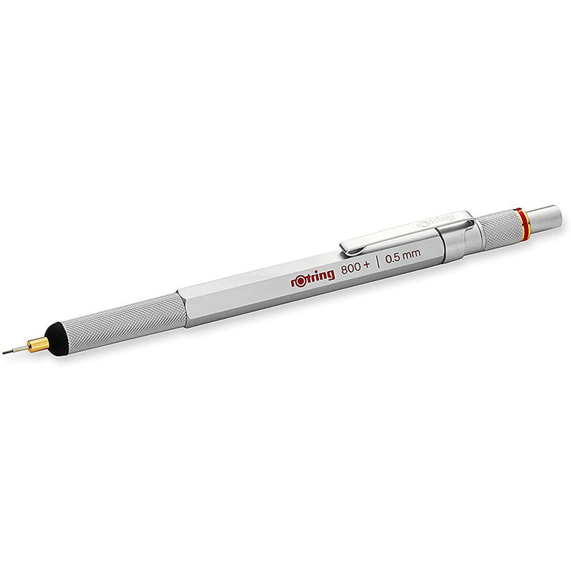 rOtring 1900183 800+ Mechanical Pencil and Touchscreen Stylus, 0.5 mm, Silver Barrel Rotring